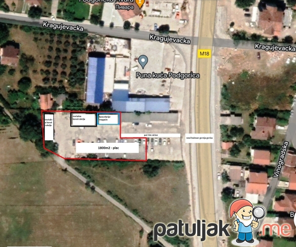 Za izdavanje poslovno-skladišni prostor 1800m2, Gornja Gorica, Podgorica